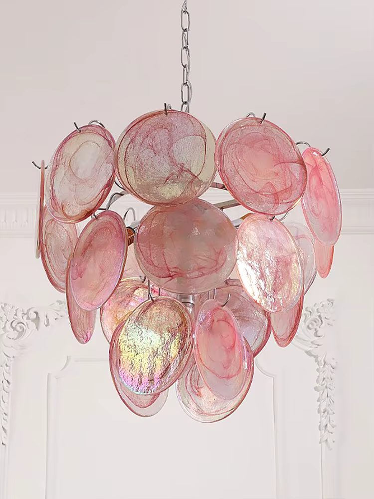 Plafonnier LED Vintage en Verre Rouge au Design poumons