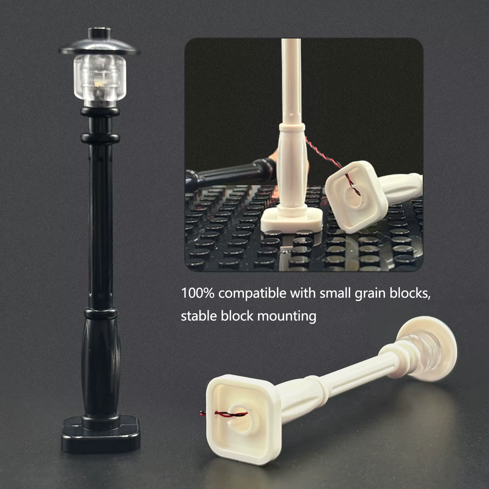 LYBMTWF 10 pièces lampadaire de ville lumineux LED, alimenté par USB, lampe de bloc de construction, accessoires d'éclairage MOC (sans électricité)