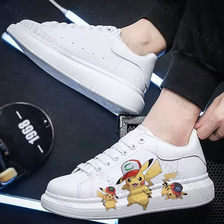 Chaussures de sport décontractées à motif de dessin animé Pikachu pour adultes