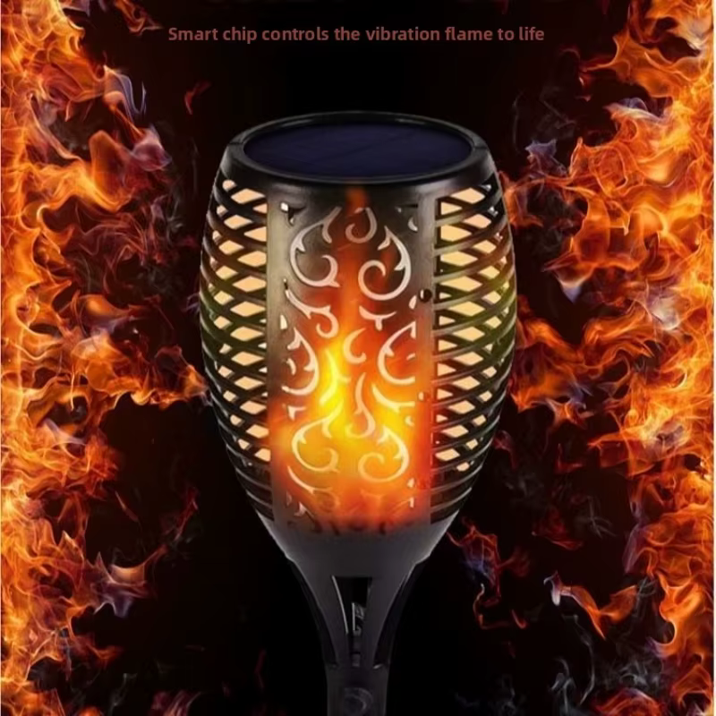 12LED flamme solaire lumière extérieure