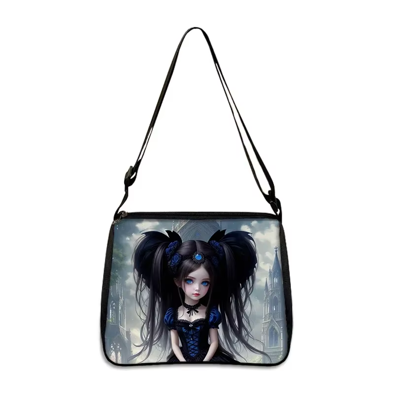 Sacs à main gothiques avec imprimé tête de mort pour femmes, sac messager, support de téléphone, sacs à bandoulière, sac à main de voyage, ange avec aile brisée, initié