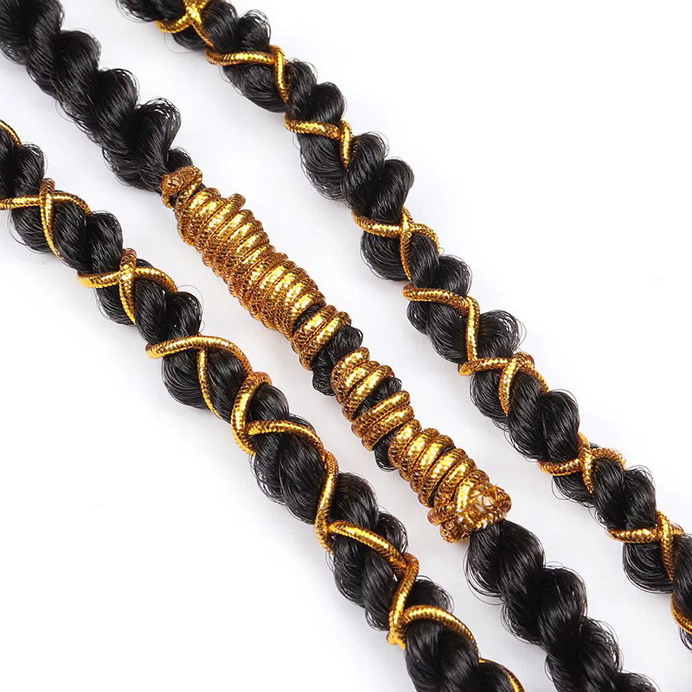 Cordon tressé pour coiffure, outil de tressage pour tresses africaines, attache pour cheveux hip-hop, corde à tresser, bande à tresser, ficelle à tresser, cordon pour envelopper les cheveux