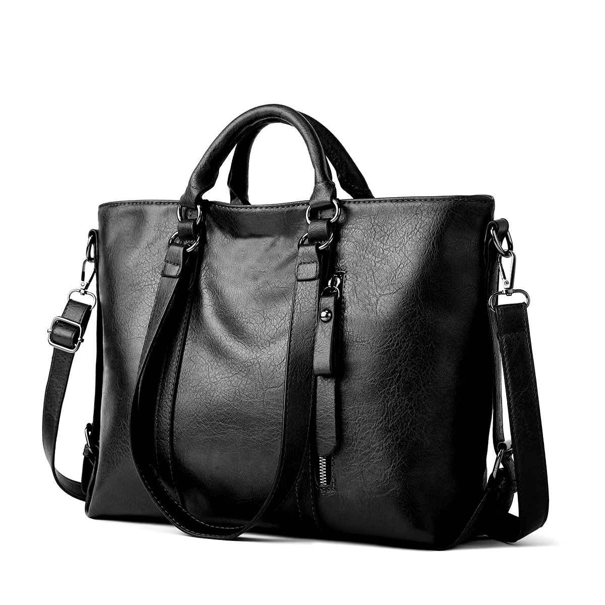 Sac à main de travail en cuir PU rétro de 14 pouces et design multi-poches, adapté au sac d'ordinateur de bureau pour un usage quotidien pendant