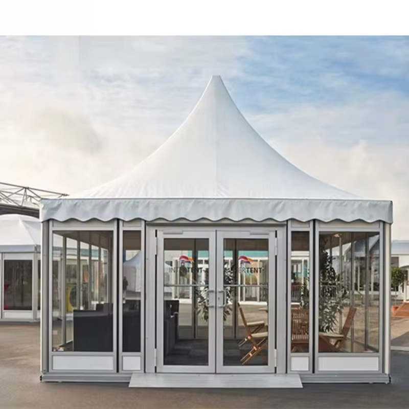 Tente Pagode en PVC Blanc avec Structure en Alliage d'Aluminium Personnalisée pour Événements