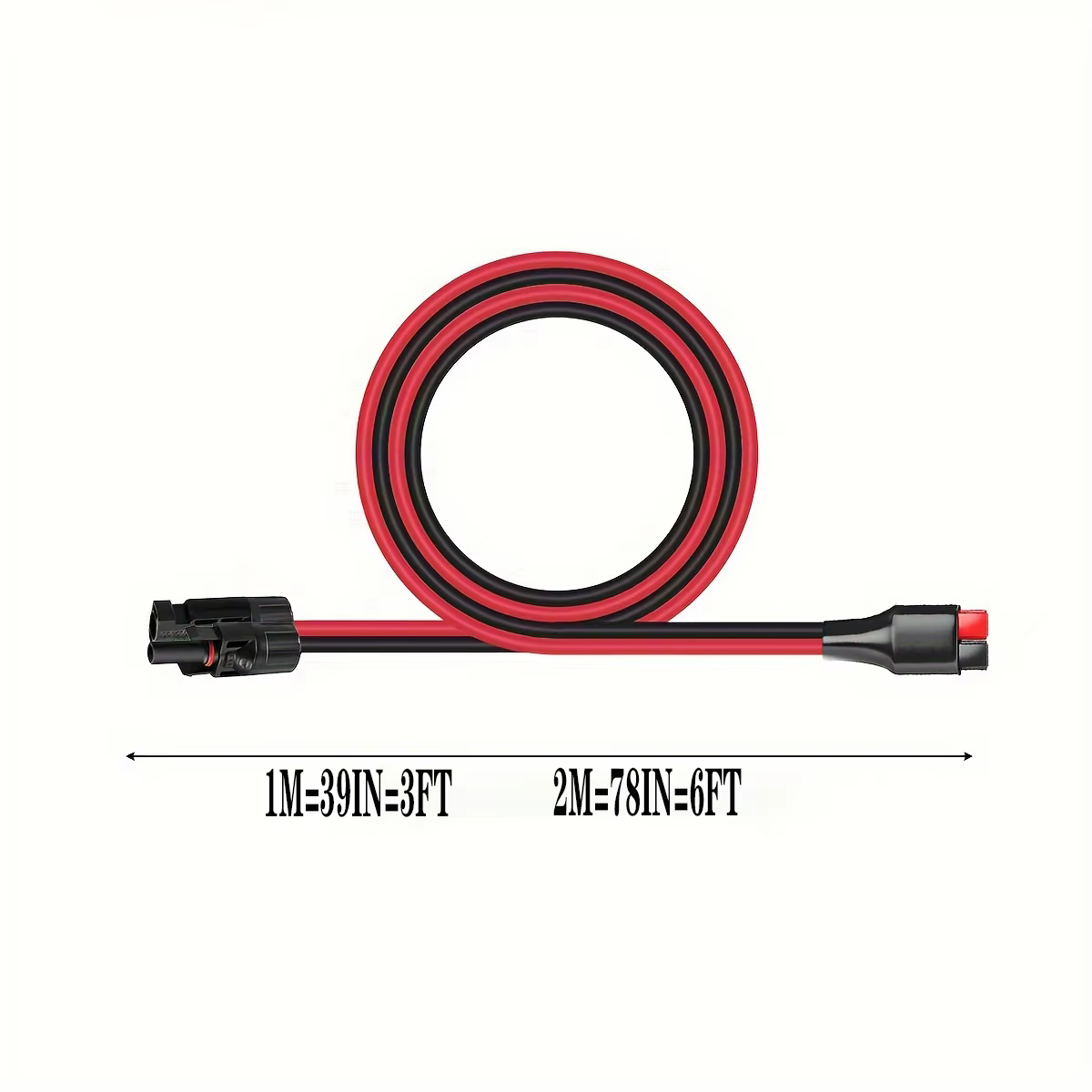 JMUYTOP – câble de panneau solaire 6 pieds/78 pouces 10awg