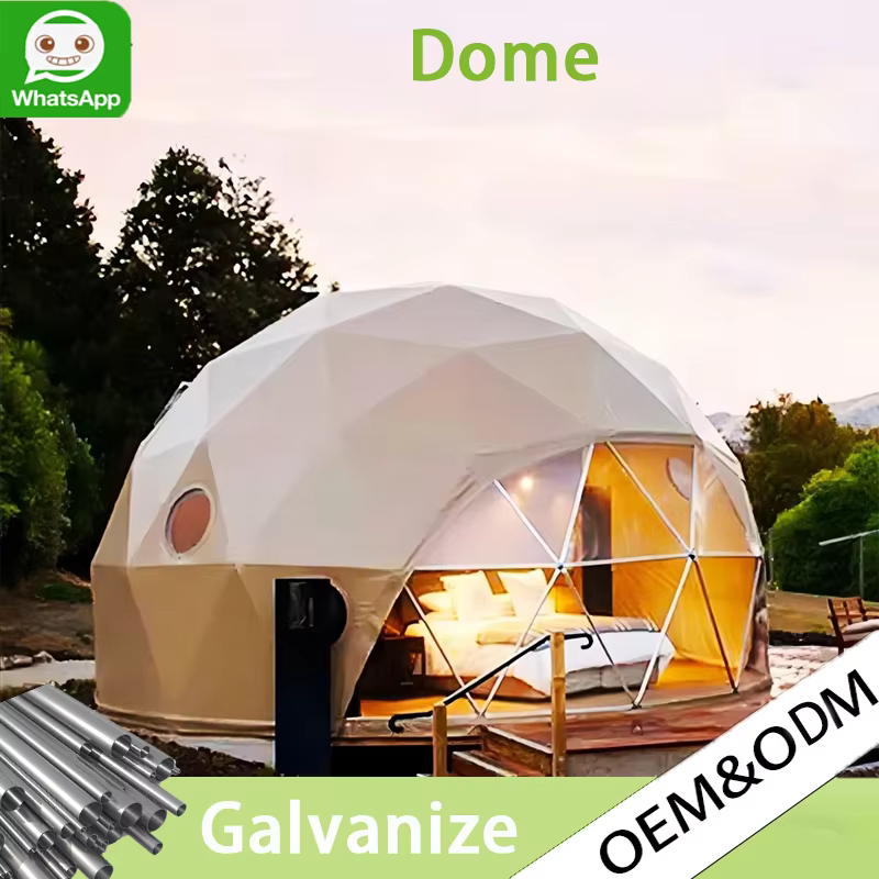 Dôme géodésique de luxe pour le glamping en plein air avec salle de bain privée