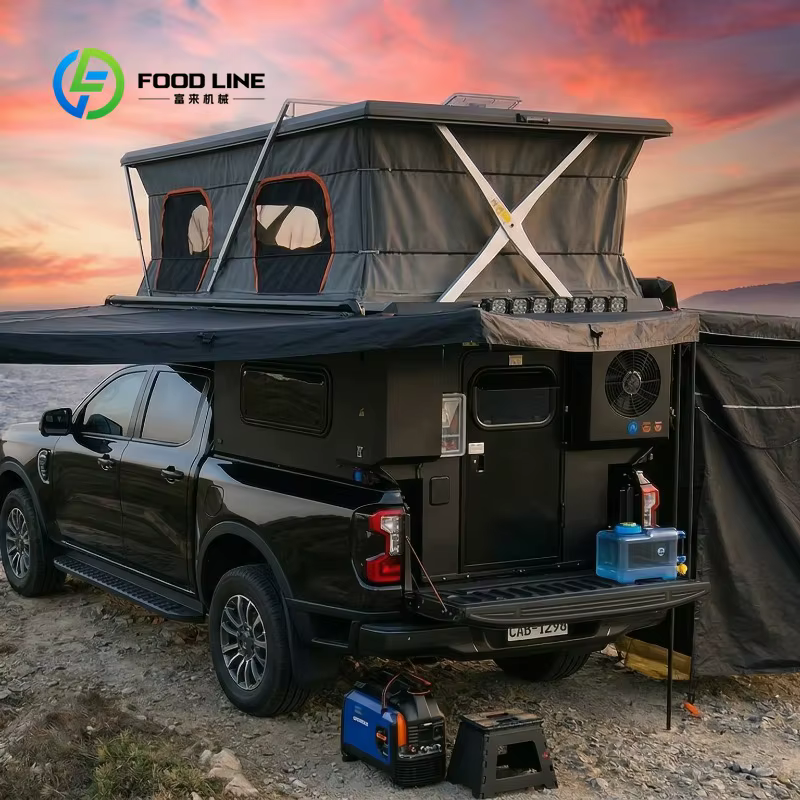 Camper d'expédition robuste personnalisé pour Ford Raptor avec auvent et porte d'entrée arrière, vente en gros disponible