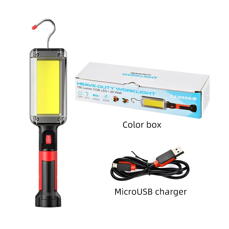 Projecteur COB Rechargeable Lampe de Travail LED Utilisation de 2*18650 Batterie LED Lumière Portable Magnétique Crochet Clip Étanche