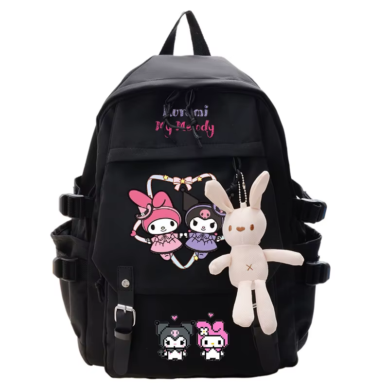 Sac à dos Kuromi Anime pour étudiants, sac d'école, sac à dos de dessin animé, sac de voyage, sac à dos d'extérieur, cadeaux pour enfants