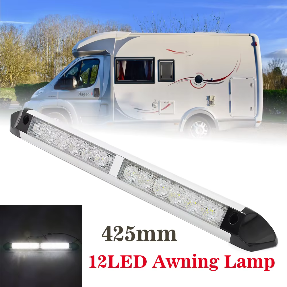 RV Camper LED auvent lumière 12LED Camping en plein air barre lumineuse caravane lampes extérieures étanche pour camping-car Van voyage remorque