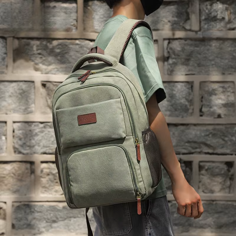 Sac à dos pour hommes à la mode sac à dos en toile décontracté haut de gamme pour femmes sac à dos pour ordinateur portable de grande capacité cartable Simple et Durable
