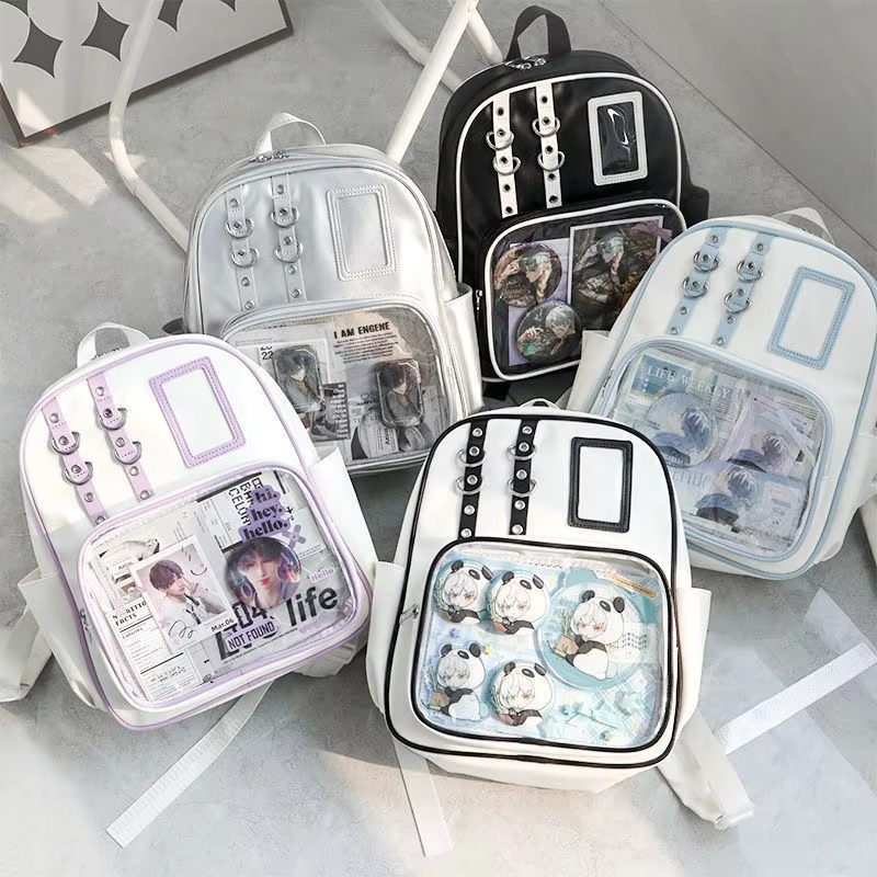 Mini sac à dos Y2K mignon pour femme, sac Ita Kawaii, sac à dos transparent pour fille, sac à dos DIY, sac à dos Lolita, style preppy, sacs d'école