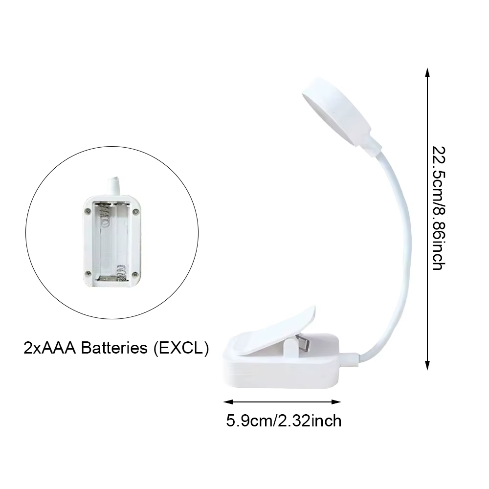 Lampe de lecture portable à clip LED Runtowo