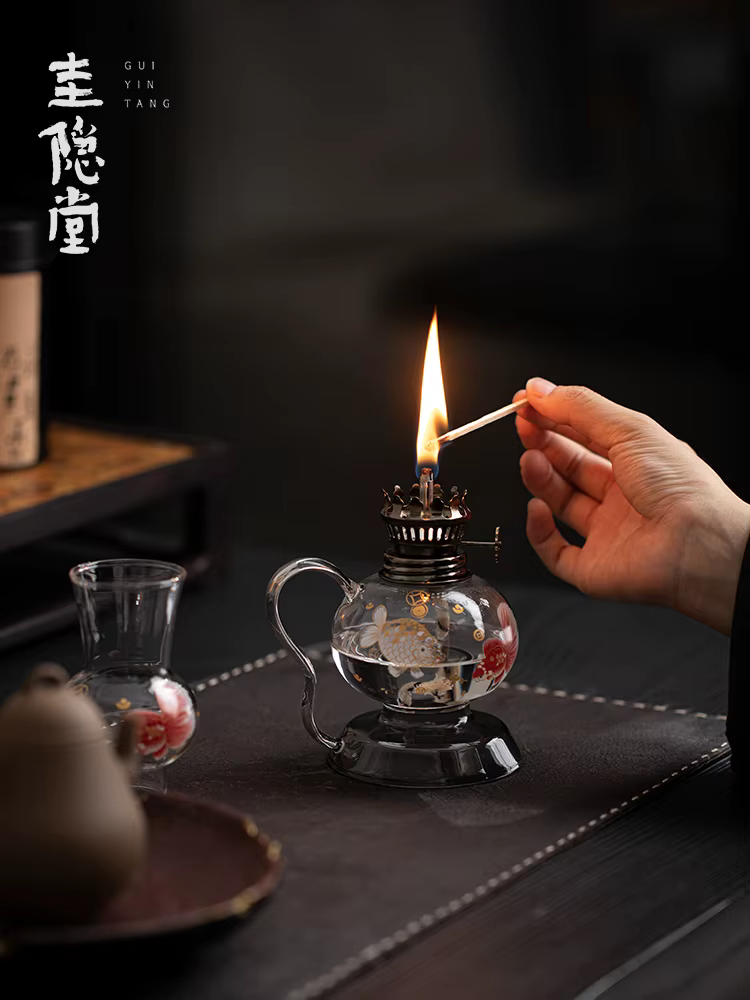 Lampe à huile élégante en verre Borosilicate, ambiance Vintage, esthétique, beurre d'ouragan, éclairage pour la décoration de la maison