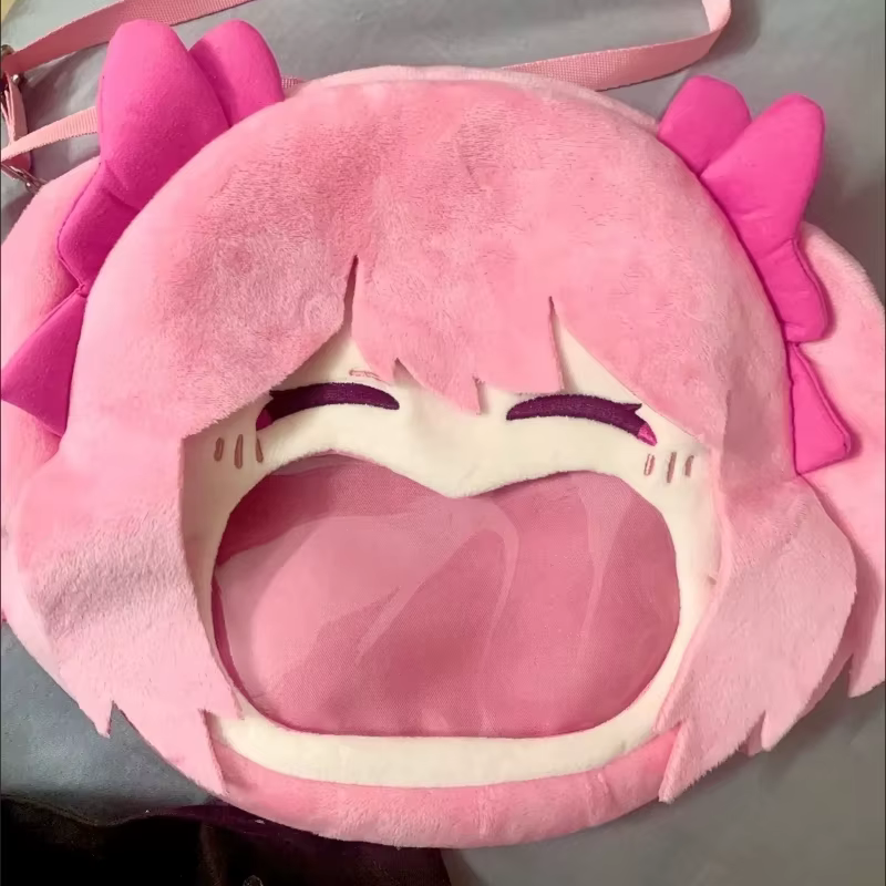 Mahou Shoujo Madoka Magica peluche Itabag sac à dos Anime Transparent grande bouche sac Kawaii sac à bandoulière Cosplay Badge cadeau de vacances
