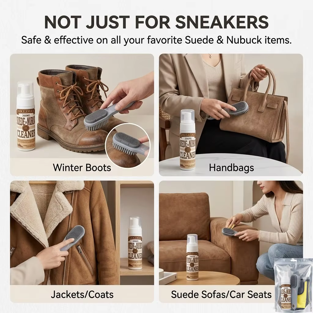 Kit de Nettoyage Premium pour Cuir et Nubuck – Mousse Nettoyante Sans Eau
