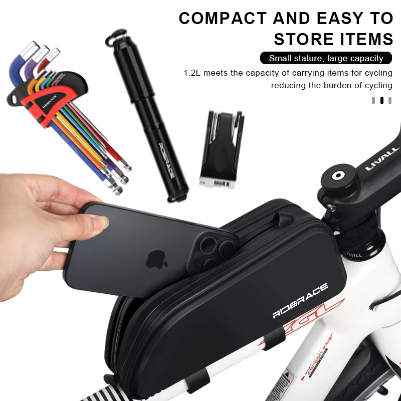 RIDERACE sac de Tube supérieur de vélo étanche TPU vtt gravier