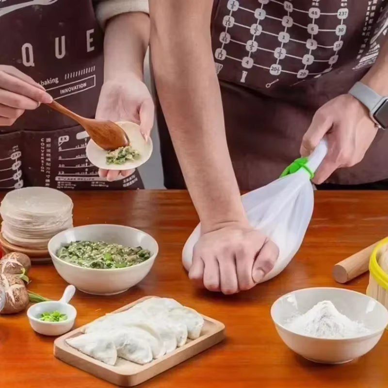 Sac de pétrissage de pâte en Silicone de qualité alimentaire, sac mélangeur de mélange de farine, mélangeur de pâte polyvalent, outil de cuisson pour pain, pâtisserie, Pizza