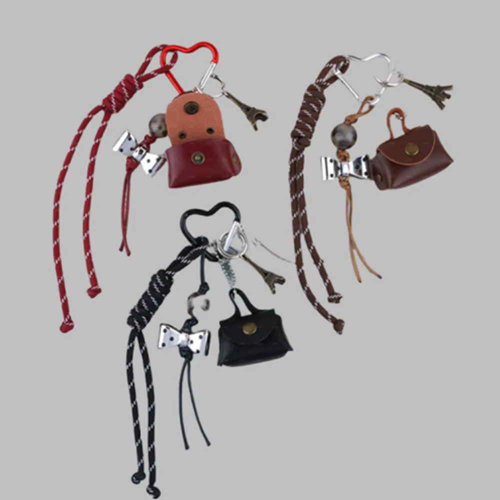 Décoration pour sac personnalité tresse corde sac pendentif MIU Style téléphone portable décor porte-clés sac breloques sac à main suspendu décor