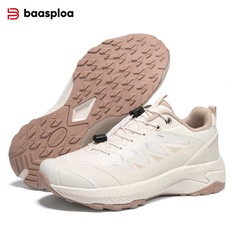 Baasploa chaussures de randonnée femmes léger maille boucle élastique baskets femme escalade en plein air respirant