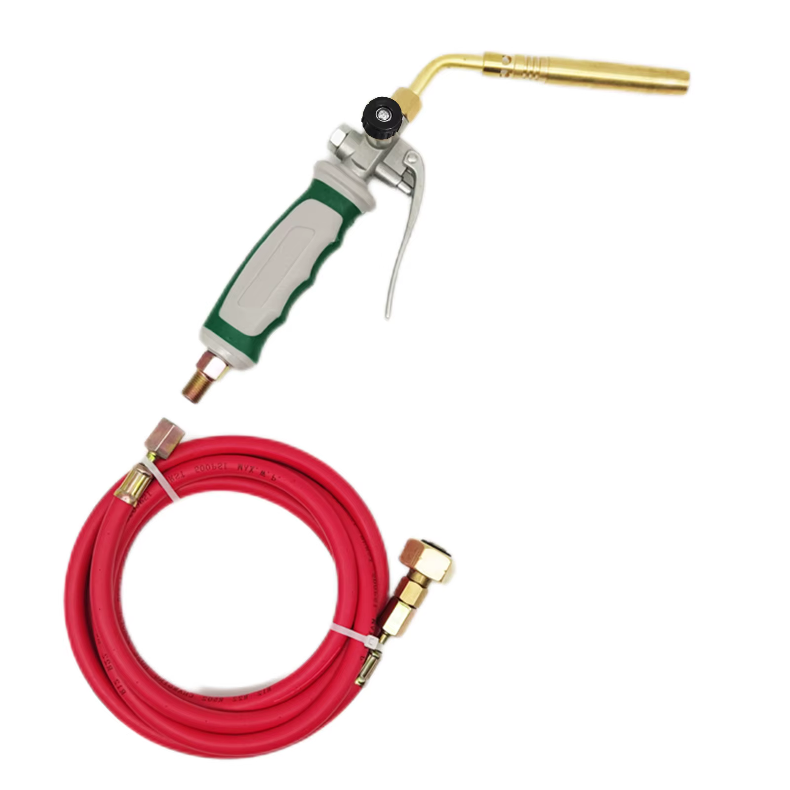 Torches à souder MAPP de Style allemand, Double interrupteur, brûleur à gaz liquéfié Portable, flamme en spirale avec tuyau en caoutchouc de 1.6m pour Barbecue