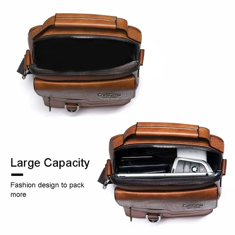 Sac à bandoulière élégant en similicuir multicolore, léger, avec sangle réglable, pour les déplacements quotidiens, décontracté, élégant, fonctionnel, sac pour homme