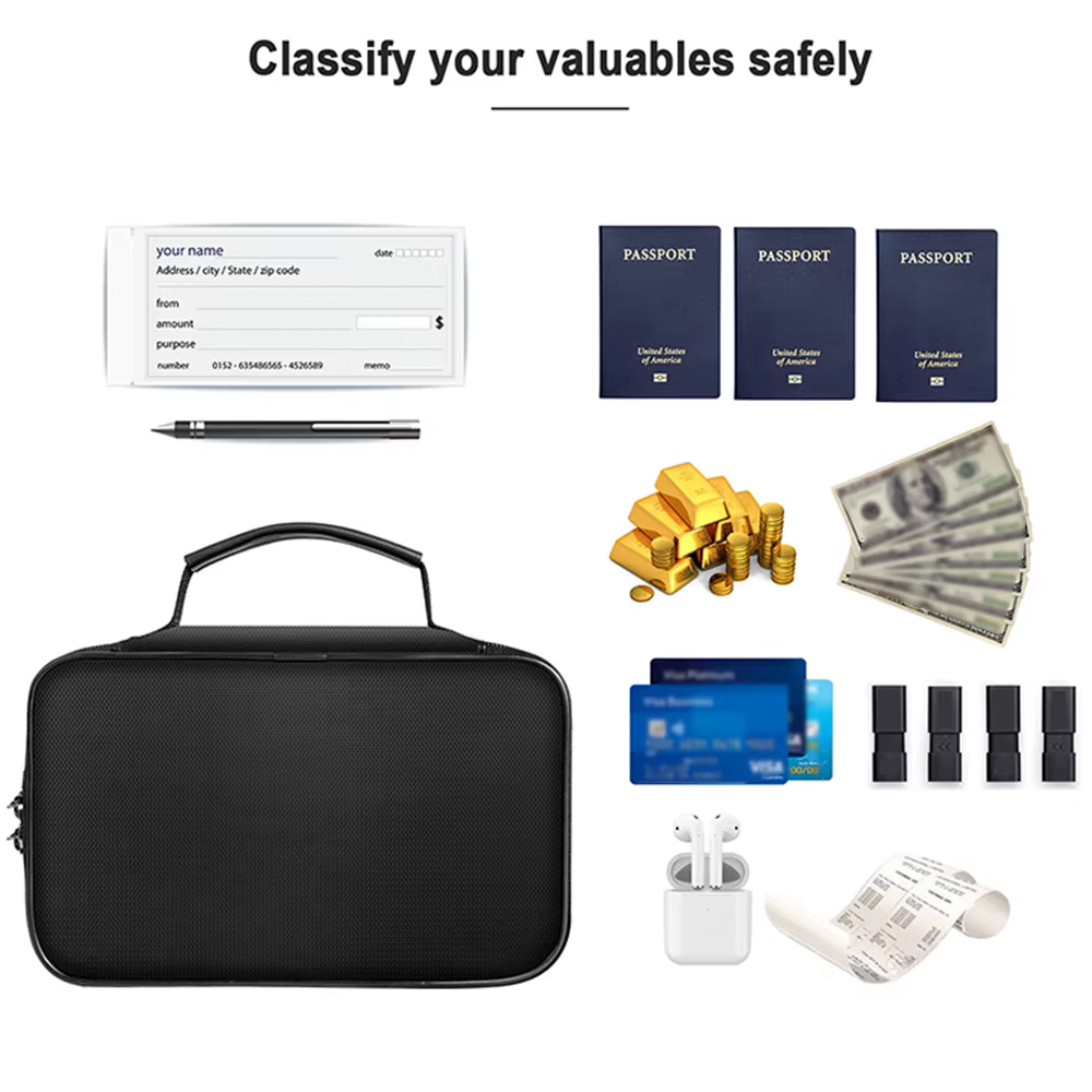 Petit sac à main ignifuge-organisateur ignifuge et étanche pour passeport