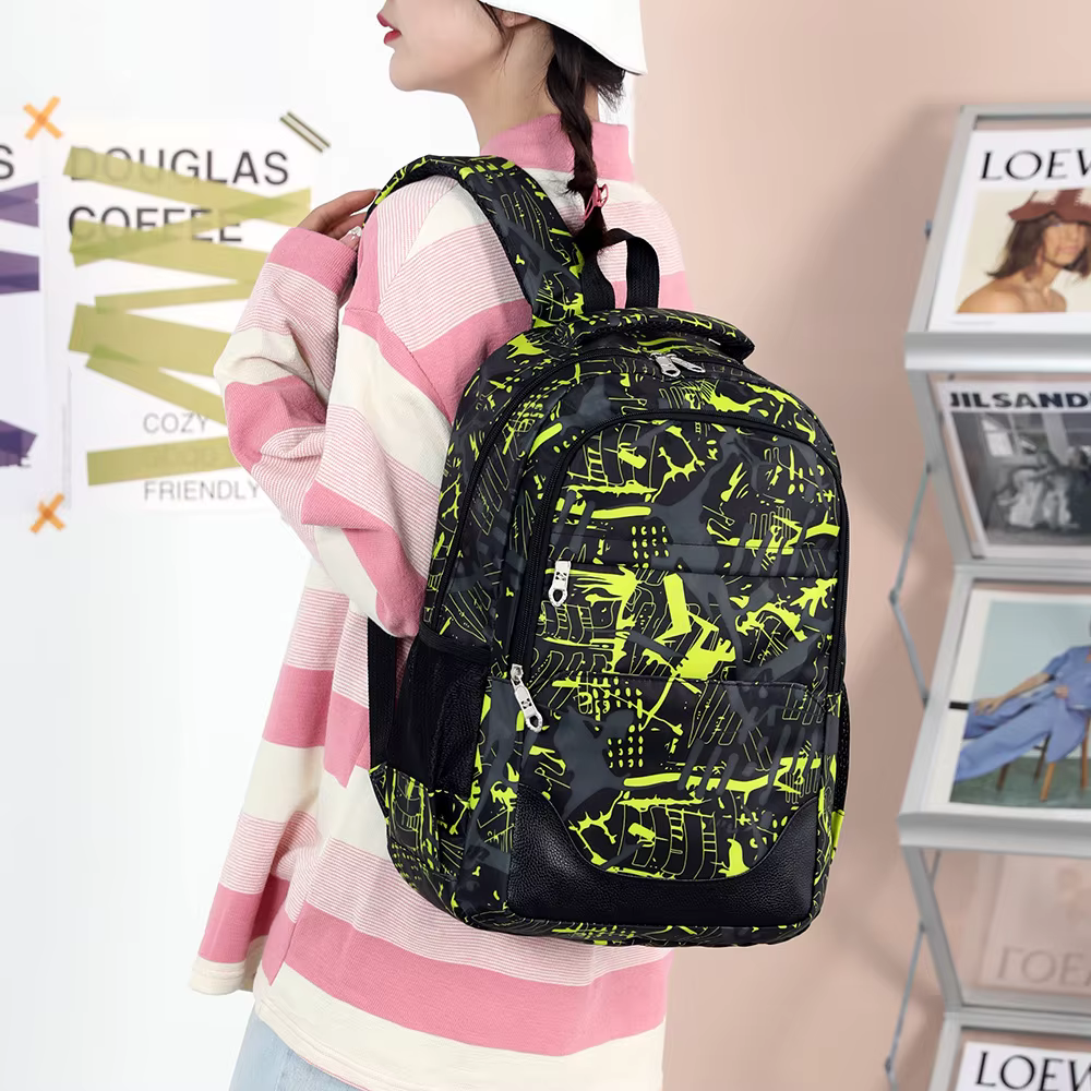 Sac à dos pour étudiant, Double sac à bandoulière, Style collégial, unisexe, collège, lycée, ensemble trois pièces, grand