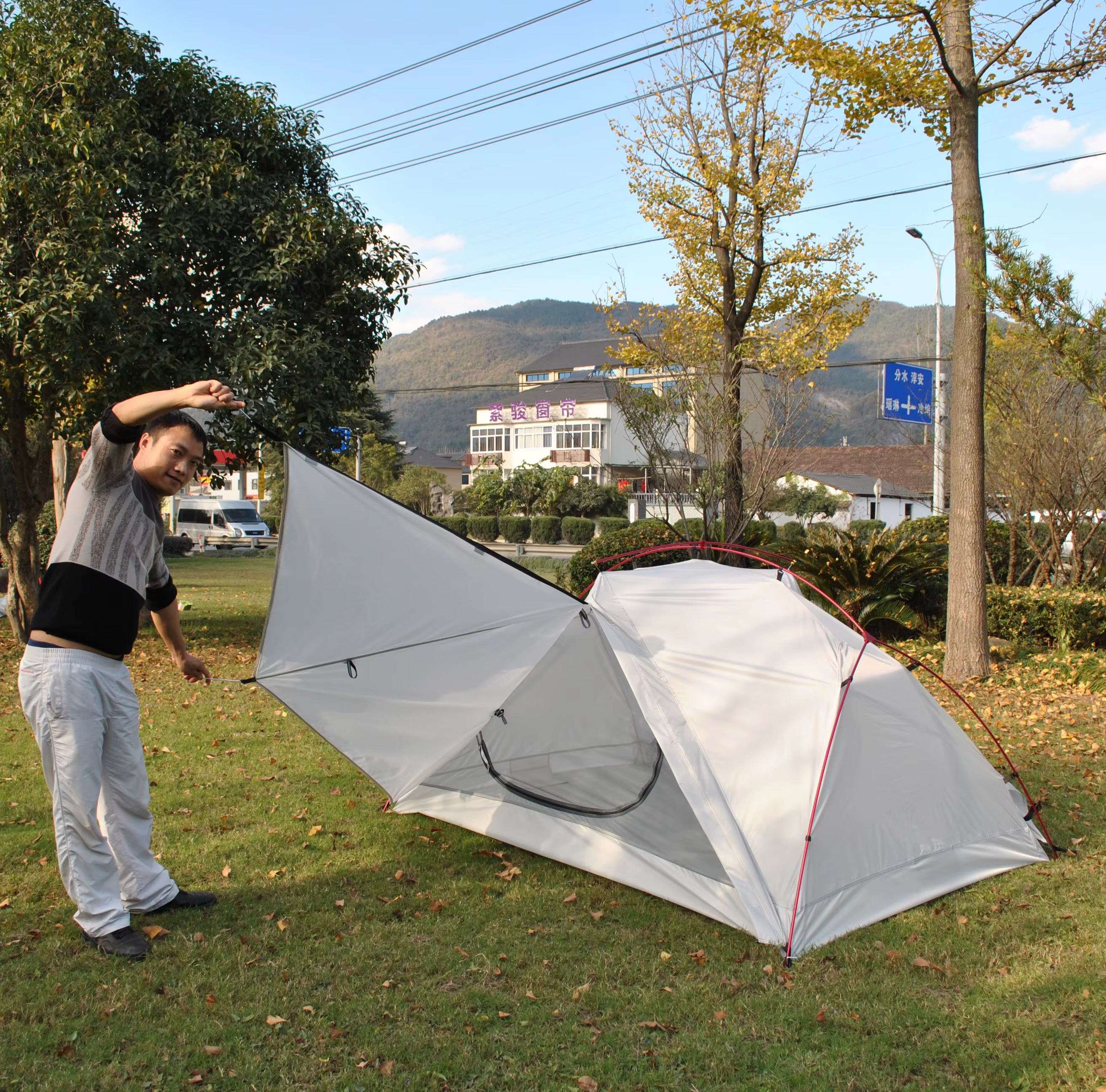 Tentes de camping ultralégères pour 2 personnes avec tapis de sol - Tente