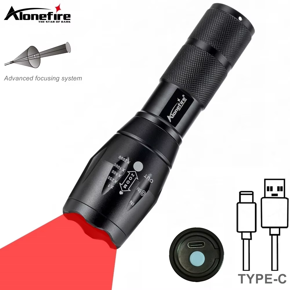 Lampe torche LED Zoom à lumière rouge/verte/bleue