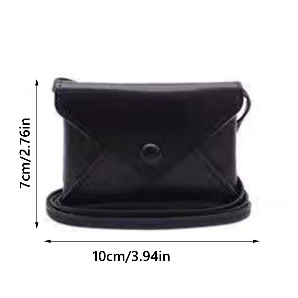 Mini sac noir/rouge pour collier, sac de taille de couleur unie, sac à bandoulière en cuir PU Durable, sac à bandoulière multifonctionnel, porte-monnaie
