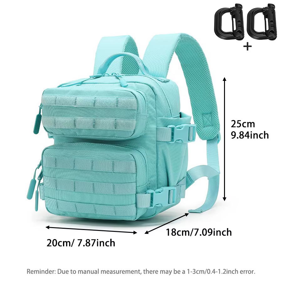 Sac à dos mini multi-compartiments 9L avec sangles MOLLE et panneau dorsal en maille respirante pour une utilisation quotidienne en extérieur