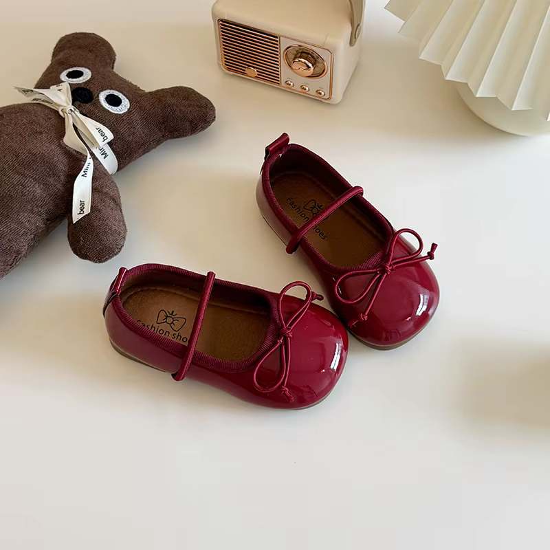 Petites chaussures Mary à enfiler pour filles, version coréenne, semelle souple, nœud, essence, printemps, automne, nouveau, 2024