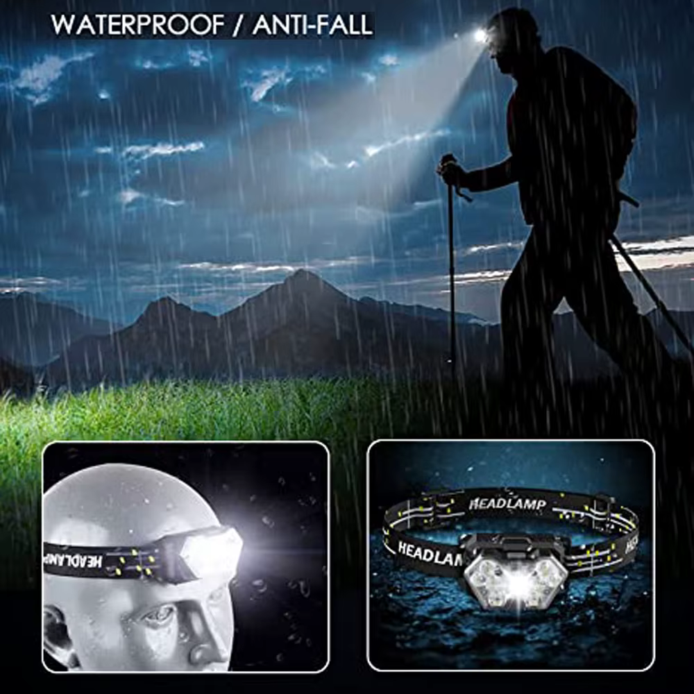 Lampe frontale Portable à 9 Led avec capteur de mouvement