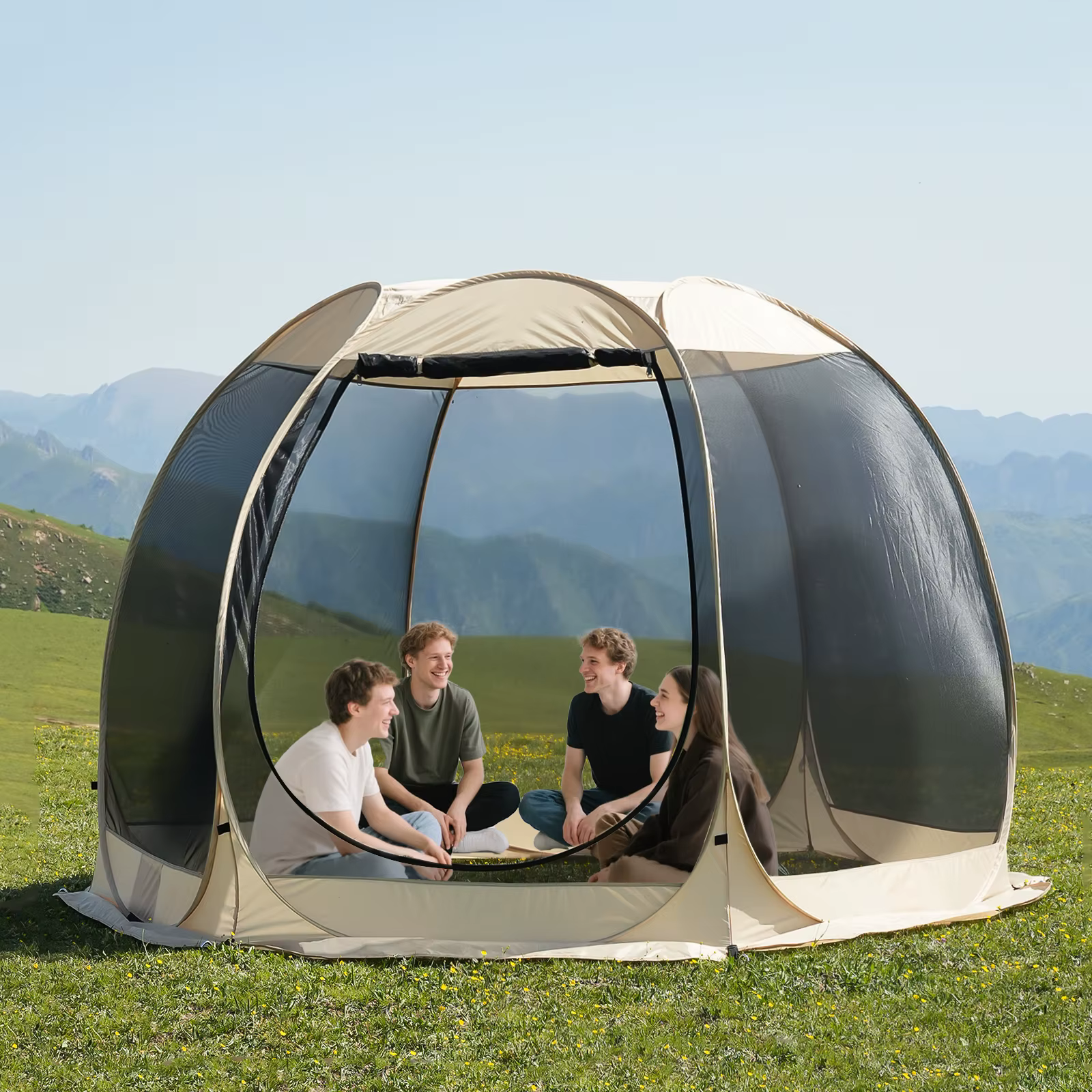 Tente de maison à écran portable avec moustiquaire pour 6 à 8 personnes
