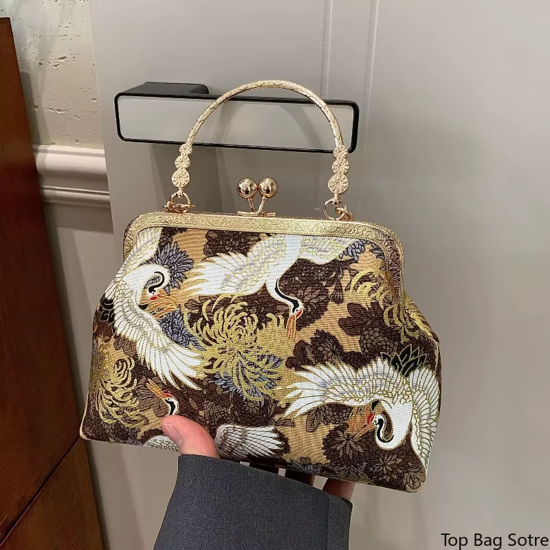 Sac à bandoulière en similicuir pour femme, broderie florale vintage, réglable, sac à main quotidien