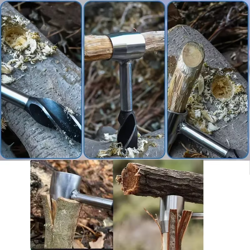 Clé à tarière, perceuse à main de survie en plein air, équipement de survie, outil de sport, artisanat de Jungle, accessoires de Camping Bushcraft