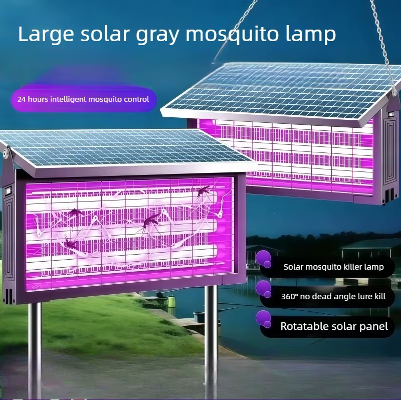 Lampe Solaire Anti-Moustiques Haute Puissance Professionnelle Extérieure Étanche Piège à Mouches pour Ferme Jardin Verger Patio