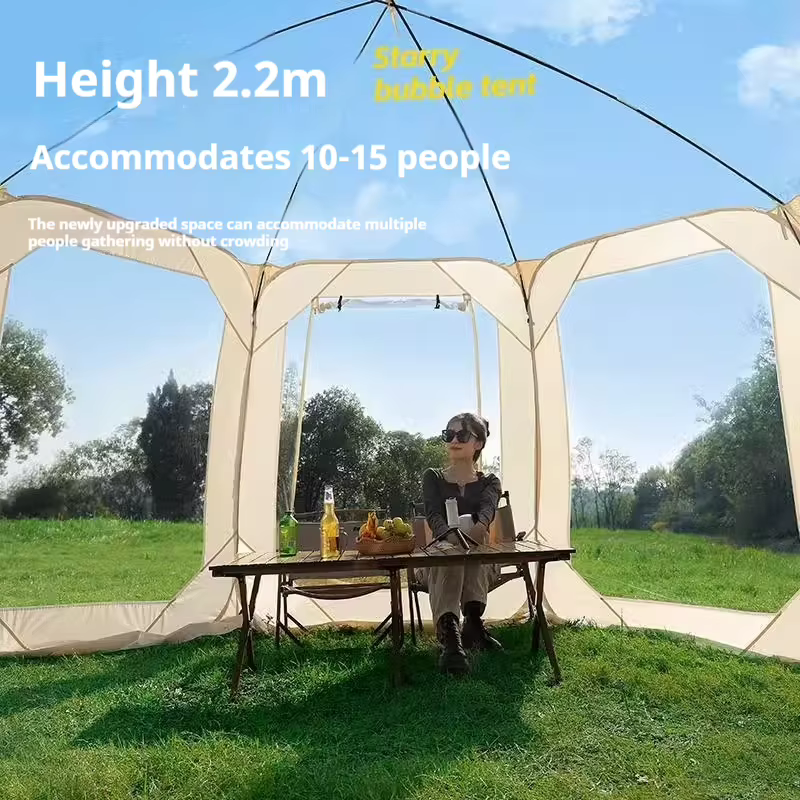 Tente transparente sphérique pour camping en plein air, ciel étoilé, maison à bulles, salon de soleil quatre saisons, restauration, ySigned, nuit
