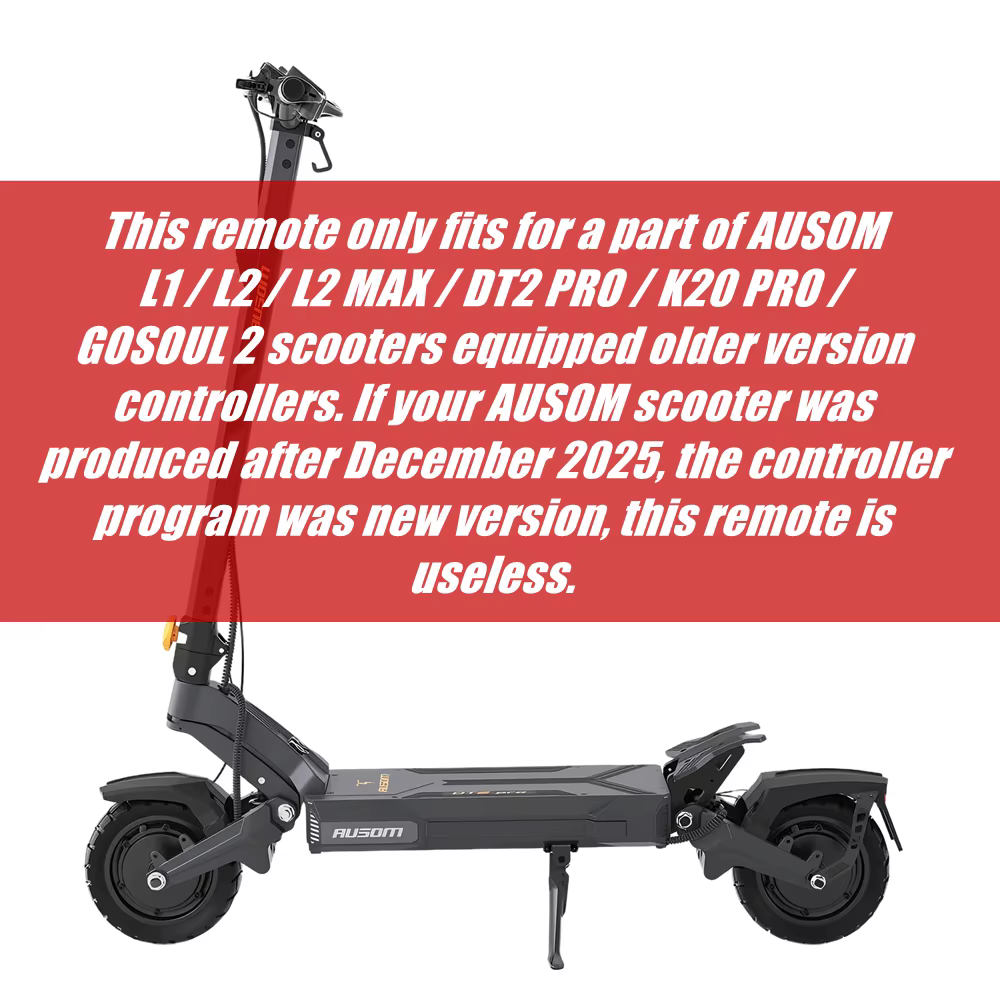 Contrôle de vitesse à distance pour certains scooters électriques AUSOM L1 L2 L2 MAX DT2 PRO K20 GOSOUL 2 pour passer à 25 km/h et débloquer la vitesse maximale