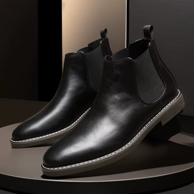 Hommes bottes habillées mode Chelsea bottes marque affaires décontracté en cuir Shors Slip-on Style britannique bottes courtes pour hommes 2026 Botas