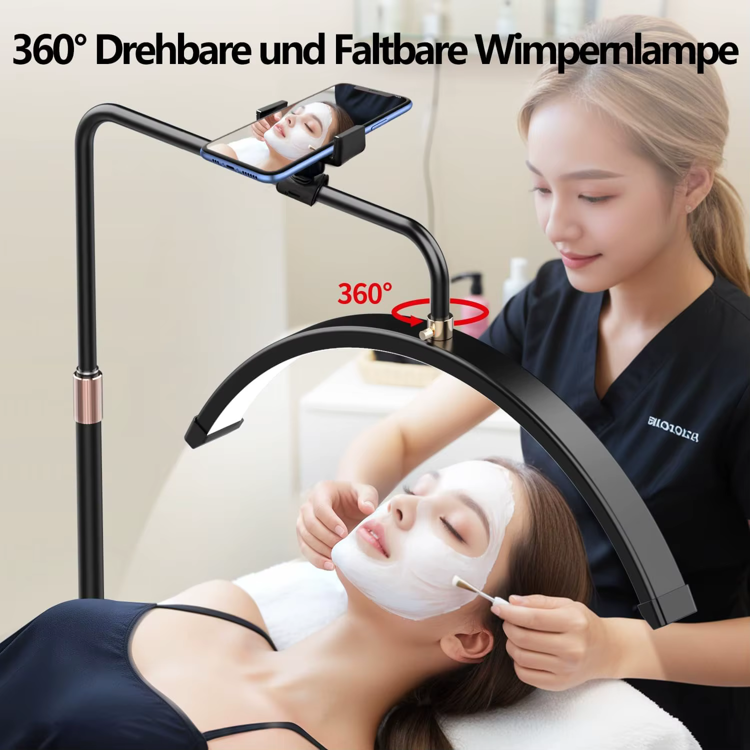 LED demi-lune lampe de beauté en forme de U monté au sol lumière de remplissage pour la beauté Nail Art sourcil cils tatouage anneau luminaire