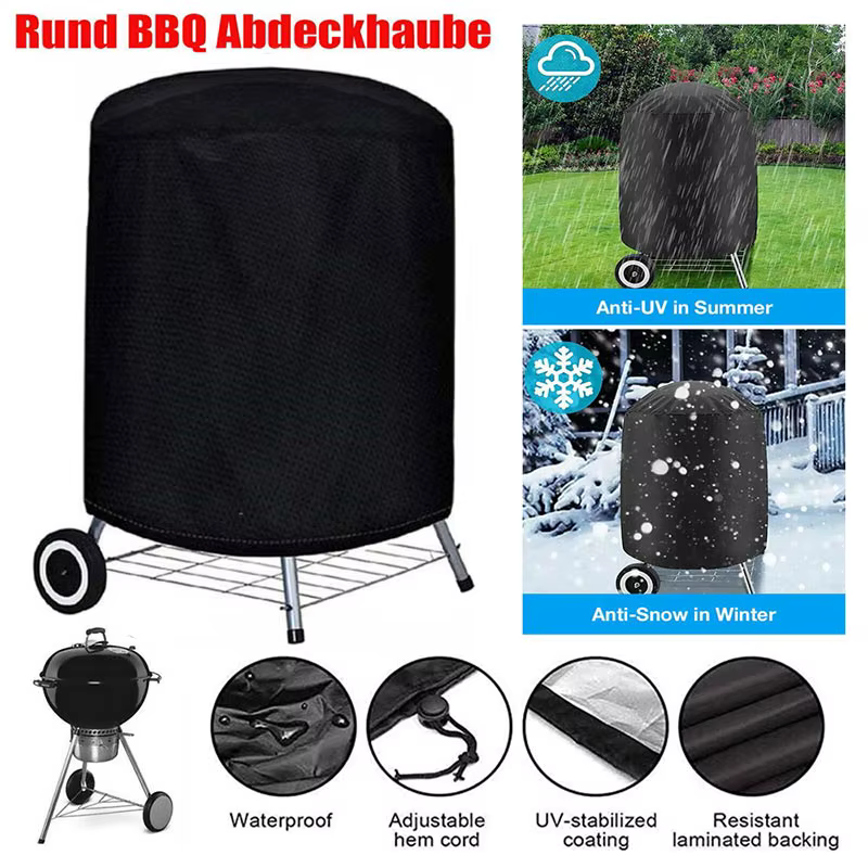 Couverture de Barbecue ronde extérieure 210D Weber couverture de gril robuste poêle de foyer couverture étanche couverture de Barbecue électrique au charbon de bois à gaz