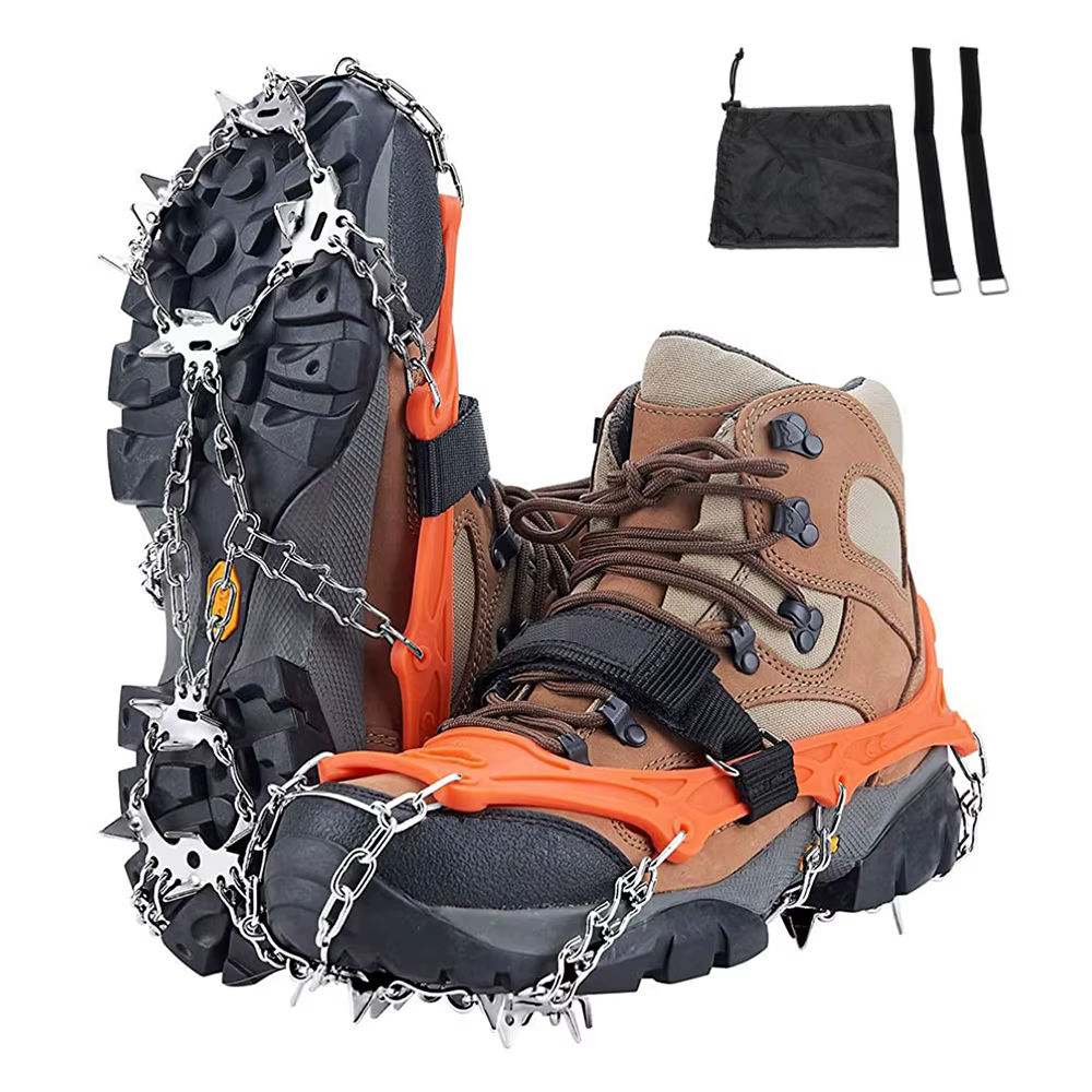 Crampons chaussures 19 pointes glace neige pince