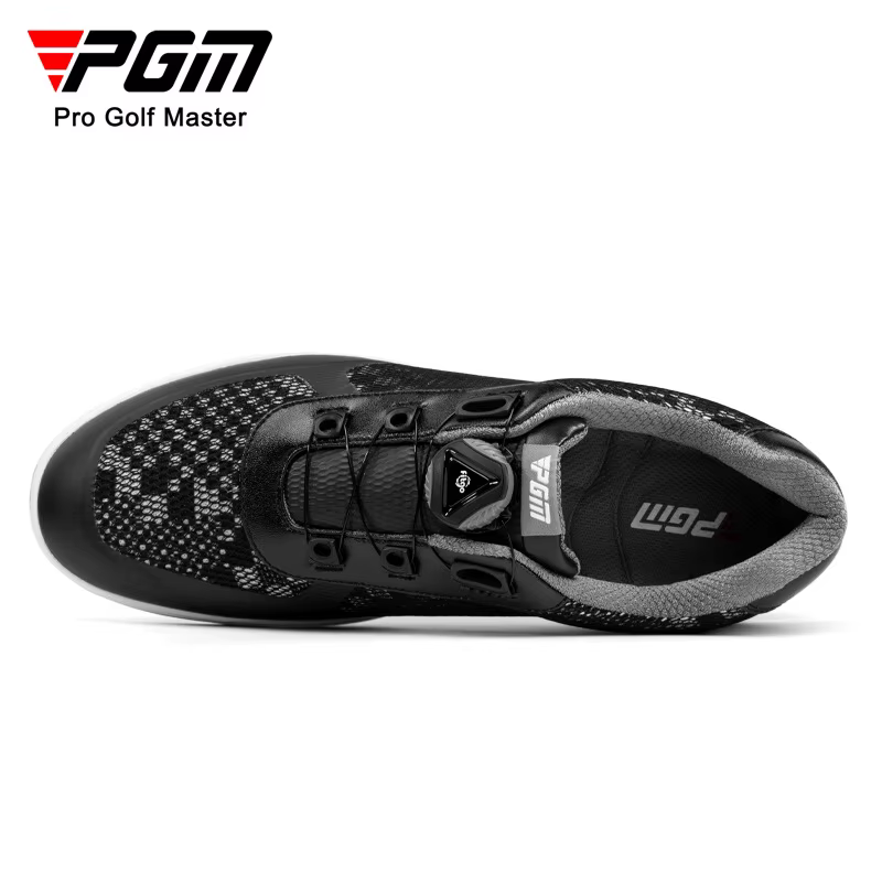 PGM – chaussures de Golf pour hommes, lacets à bouton, antidérapantes, imperméables, chaussures de sport, baskets noires XZ224