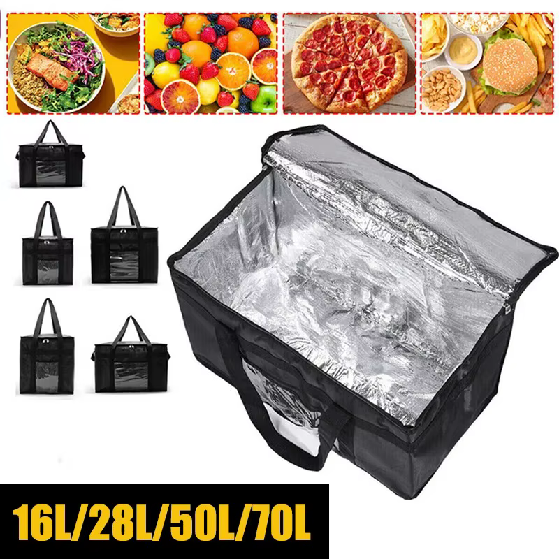 Sac isotherme thermique isolé 70L, isolation pour garder le froid, sac à déjeuner Portable de grande capacité, fermeture éclair, pique-nique Camping, sac alimentaire en feuille d'étain