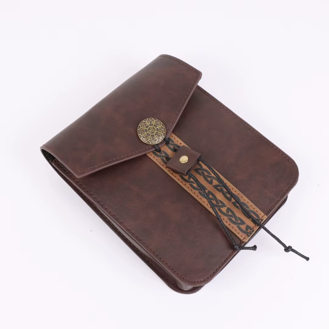 Sac de taille rétro en similicuir médiéval, suspendable, avec cordon de serrage, sac banane extérieur, accessoires de cosplay, porte-monnaie