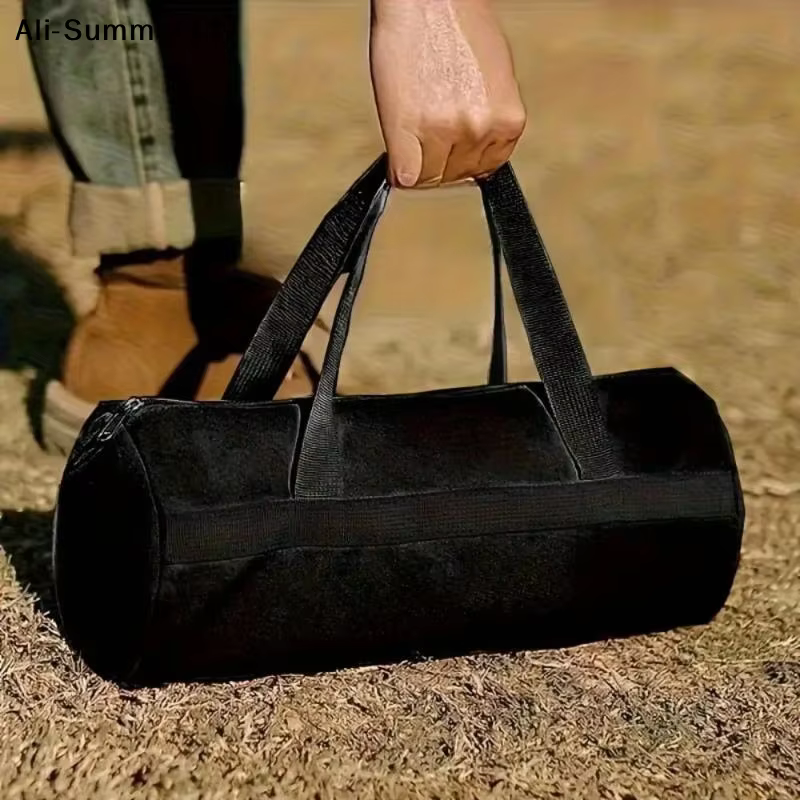 【S7】Sac de rangement pour outils de camping, grande capacité, sac cylindrique pour piquets de tente, sac léger pour clous de tente, sac de rangement pour clous de sol, camping en plein air