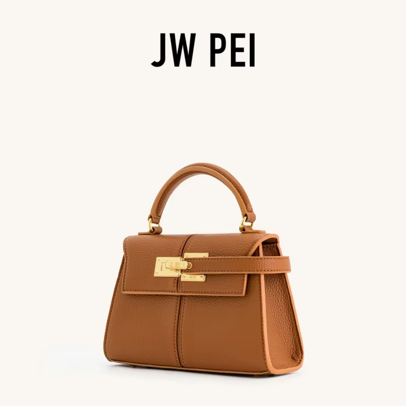 Sac à main de luxe JW PEI Elise en cuir vegan avec poignée supérieure, sac bandoulière croisé en toile denim avec coutures et fermoir pour femme