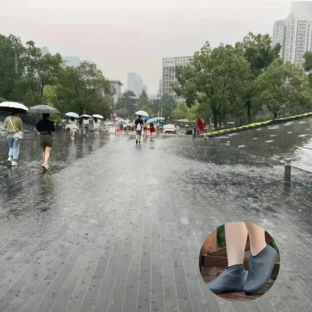 Couvre-chaussures en silicone imperméables antidérapants réutilisables pour les trajets en extérieur